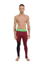 Performance-Yoga-Leggings - Lang (Ziegelrot meliert)