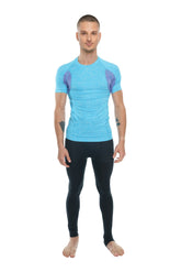 T-shirt raglan à col rond de créateur (Étagère corail avec accent lavande)