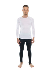 T-shirt raglan à col rond de créateur - Manches longues (Blanc arctique)