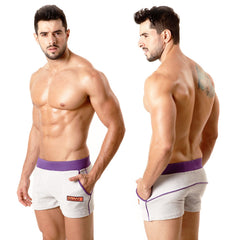 MetroMaleWear Terry Sport Short Grey Purple 4701-10
