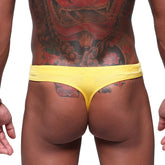 MetroMaleWear classic swim thong mango 4902-15 bright yellow silky textured thong with a snug fit