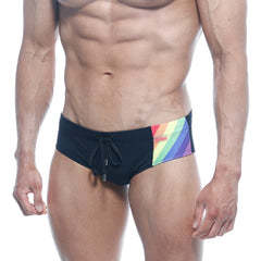 MetroMaleWear Rainbow Swim Brief Black 4914-05