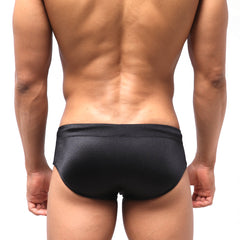 MetroMaleWear classic swim brief black 4914-22 featuring sleek, form-fitting smooth fabric for comfortable swimming