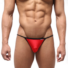 MetroMaleWear dangerous swim bikini red 4930-12 red and black thong with shiny stretchy fabric waistband