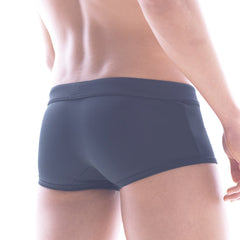 Dark gray metro malewear classic swim trunk 4932-20 form-fitting with smooth stretchy fabric and snug waistband