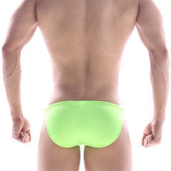 Bright neon green swim trunks by MetroMaleWear classic swim bikini lime made for stylish beachwear