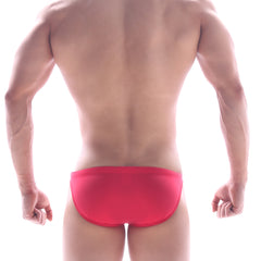 MetroMaleWear classic swim bikini red 4937-12 bright red form-fitting swim trunks for men