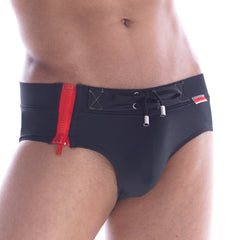 MetroMaleWear Zipup Swim Brief RED 4940-12