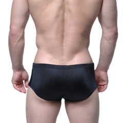 MetroMaleWear Charile swim brief onyx 4945-20 black form-fitting swim trunks with subtle textured finish