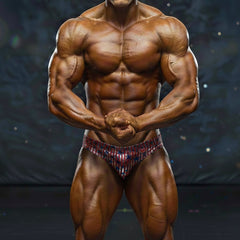 MetroMaleWear MetroMuscleWear Basic Competition Suit Red Stripe 4974-75 #COMPETITIONSUIT