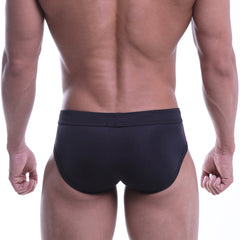 MetroMalewear COLORS swim brief black 4976-20 smooth form-fitting black briefs designed for swimming comfort and style