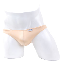 Beige cotton briefs with a small white label on the waistband from metromalewear asian jock strap gold 5001-21