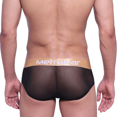 MetroMaleWear Mesh Hip Brief Black Gold Label 5003-46