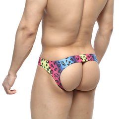 MetroMaleWear Colorado jock strap neon 5011-05 vibrant neon leopard-print thong in pink blue and yellow hues