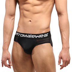 MetroMaleWear Highcut Hip Brief Mesh Stripe Black 5103-41