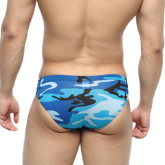 MetroMaleWear equipaje bikini 5103-83 swim trunks with blue and black camouflage pattern ideal for swimming