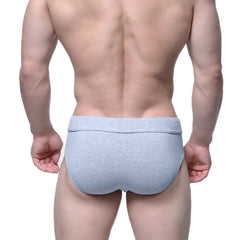 Light gray heathered cotton briefs with a soft elastic waistband from MetroMaleWear Deseo Brief Gray 5503-10