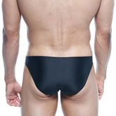 MetroMaleWear max bulge bikini black swim trunks with sleek, smooth, and form-fitting design for men