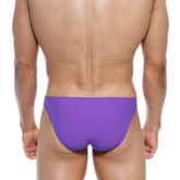 Purple metroMalewear max bulge bikini swim trunks with smooth form-fitting design for men