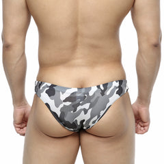 Gray and white camouflage swim trunks metroMalewear capri bikini army grey 6103-39 designed for casual beachwear