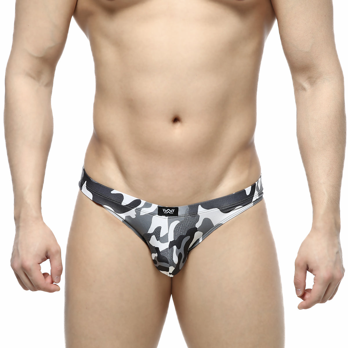 Metro malewear capri bikini army grey 6103-39 black gray and white camouflage patterned snug fit men’s briefs