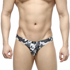 Metro malewear capri bikini army grey 6103-39 black gray and white camouflage patterned snug fit men’s briefs