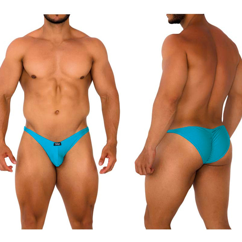 Vibrant turquoise men’s briefs metro malewear fantasy bikini 6116-09 with sleek form-fitting design and subtle waistband branding