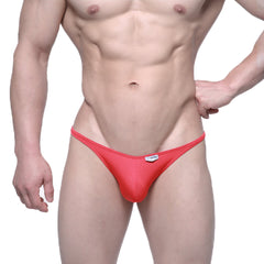 Vibrant red mesh briefs with a sleek form-fitting design from metromalewear fantasy bikini 6116-12 collection
