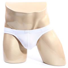 MetroMaleWear Bravo bikini white mesh briefs with a subtle elastic waistband and a small rectangular brand tag