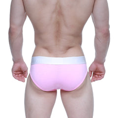 Pink briefs with white elastic waistband metro malewear candy coated pink hip brief 8003-02