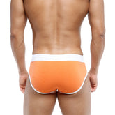Orange briefs with white trim and waistband metroMaleWear 365 hip brief 9003-14 comfortable supportive underwear