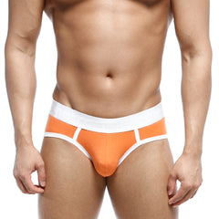 MetroMaleWear 365 hip brief orange 9003-14 athletic briefs with snug fit and reinforced waistband in orange and white