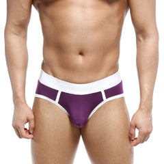 MetroMaleWear 365 hip brief in bordeaux purple and white with smooth, form-fitting fabric for athletic wear