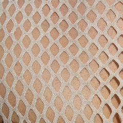 Flamboyant tank top featuring delicate shimmering silver mesh fabric with a diamond-shaped pattern