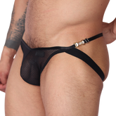 Anwar Black Jock Thong front view by Gigo Underwear
