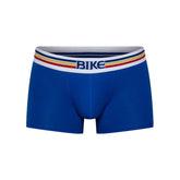 BIKE Athletic royal blue cotton trunk underwear with a white striped waistband and blue logo.