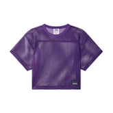 BIKE Athletic purple mesh practice jersey flat-lay with short sleeves and a small black brand label at the hem.