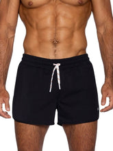 Black bike athletic BAM200 track shorts with white drawstring and subtle side logo for running and training