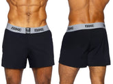 Black bike athletic bam216 jock shorts with gray waistband and black bike logo in breathable fabric