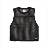 BIKE Athletic black mesh sleeveless practice jersey on a white background.