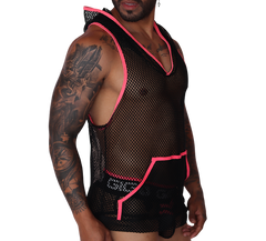 Boox Fuchsia Hoody T Shirt front view by Gigo Underwear