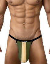 Micro-string en coton WildmanT Big Boy Pouch, couleur armée et beige