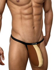 WildmanT Big Boy Pouch Micro String en coton Marron et beige