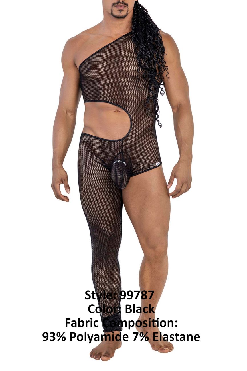 CandyMan 99787 Body asymétrique à une épaule et une jambe Couleur Noir CandyMan 99787 Body asymétrique à une épaule et une jambe Couleur Noir