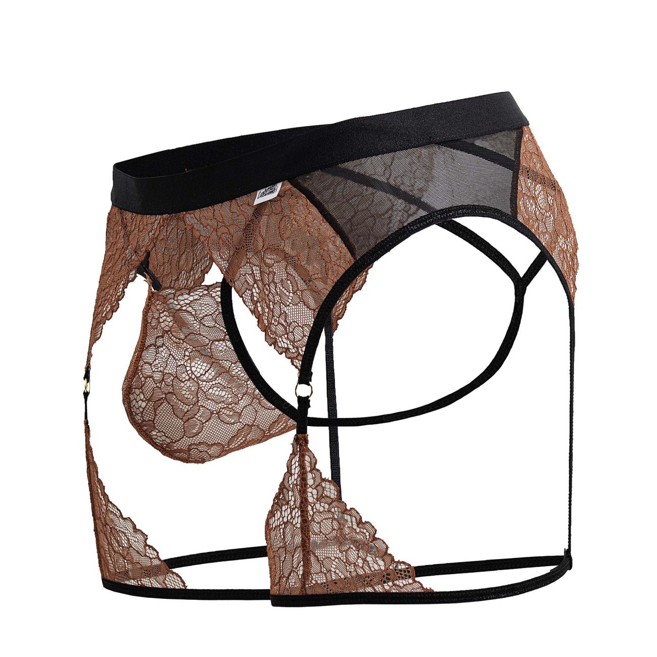 CandyMan 99854 Ensemble dentelle-jarretière Couleur noir-terre cuite CandyMan 99854 Ensemble dentelle-jarretière Couleur noir-terre cuite