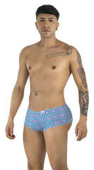 Briefs with blue and pink geometric pattern candyMan 99922 trunks color printed blue for comfortable wear