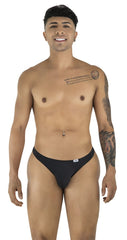 Black candyman 99930 briefs with a small white logo on the waistband featuring comfortable cotton material