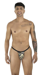 CandyMan 99939 thong in black and camo with snug form-fitting design shown from the back side