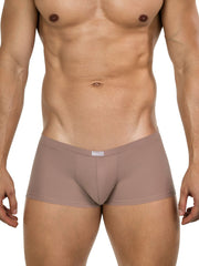 Beige ribbed clever 26015 apolo trunks with subtle textured pattern and branded waistband label for sophisticated comfort