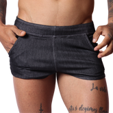 Denim Black Hot Shorts by Gigo Underwear